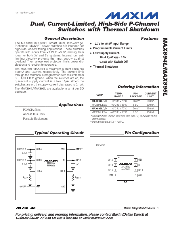 <?=MAX895L?> डेटा पत्रक पीडीएफ