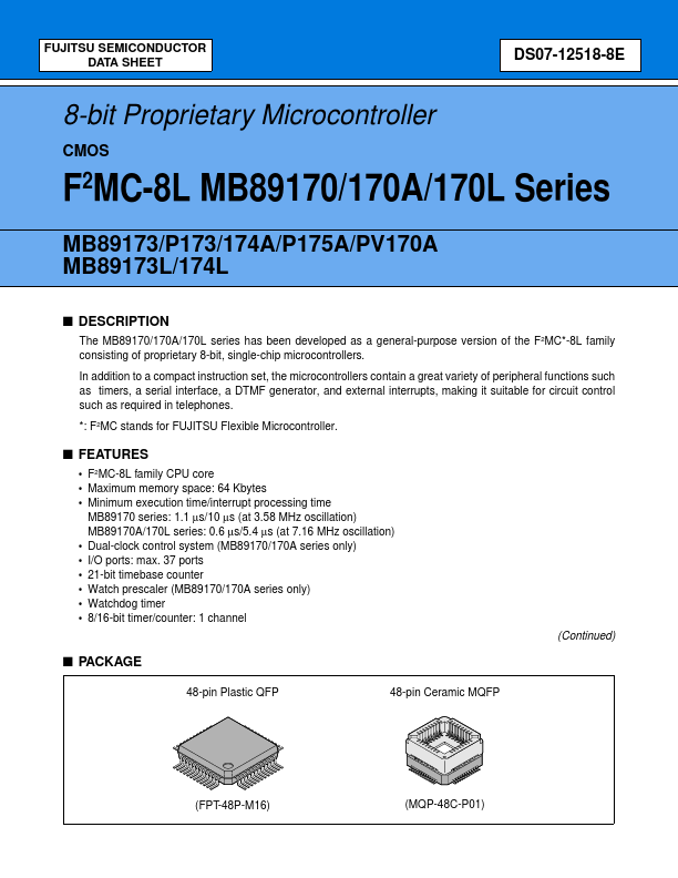 MB89P173 Fujitsu Media Devices