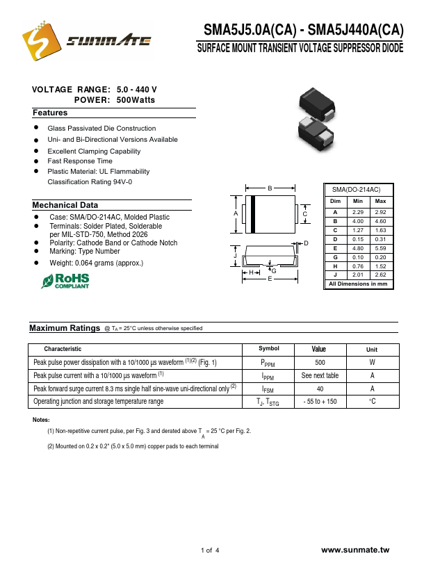 SMA5J26C SunMate