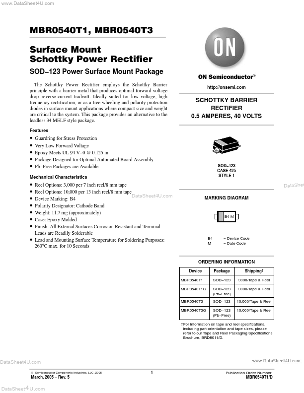 MBR0540T1 ON Semiconductor