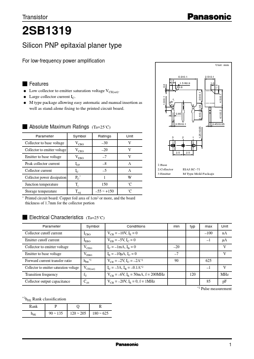 2SB1319 Panasonic Semiconductor