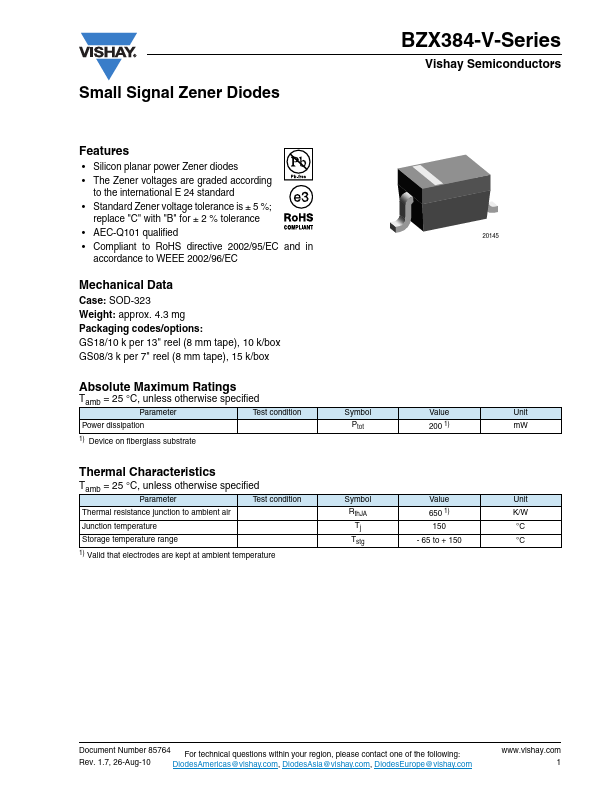 BZX384C3V9-V Vishay