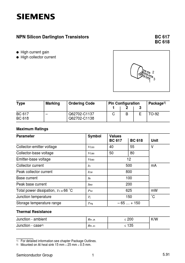 Q62702-C1138 Siemens Semiconductor Group