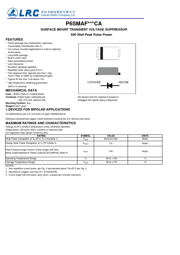 P6SMAF100CA