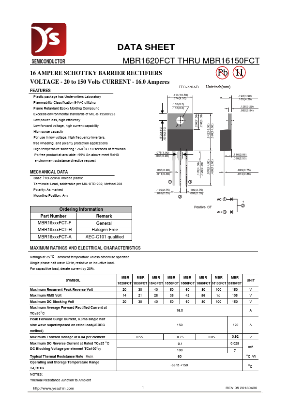 MBR1630FCT