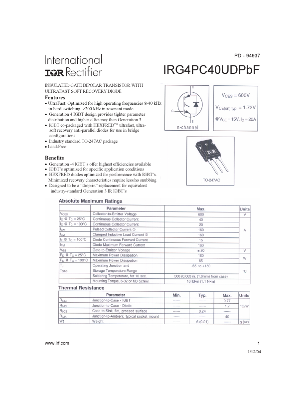 G4PC40UD International Rectifier
