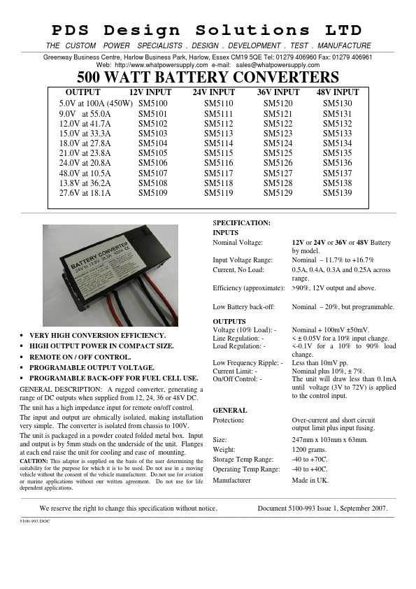 SM5121 PDS Design Solutions