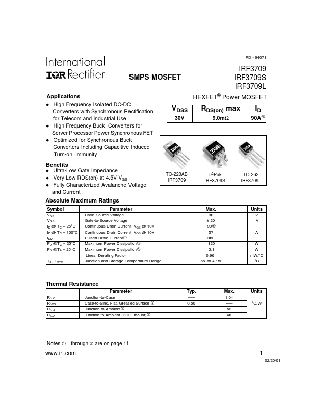 IRF3709 International Rectifier