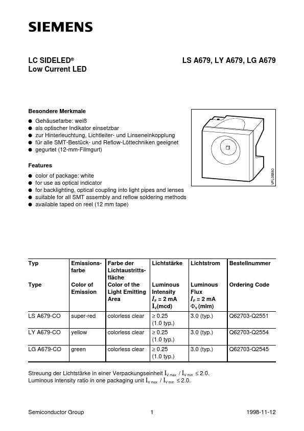 LSA679 Siemens Semiconductor