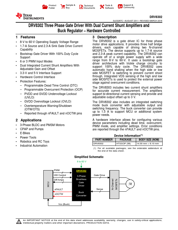 DRV8302 Texas Instruments