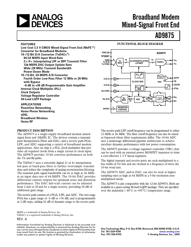 AD9875 Analog Devices