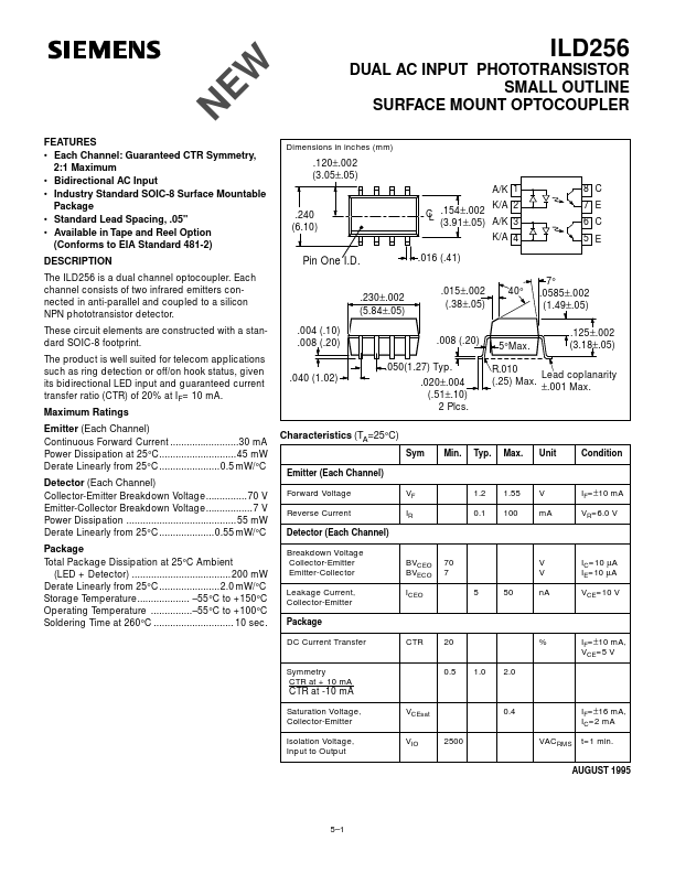 ILD256 Siemens Semiconductor Group