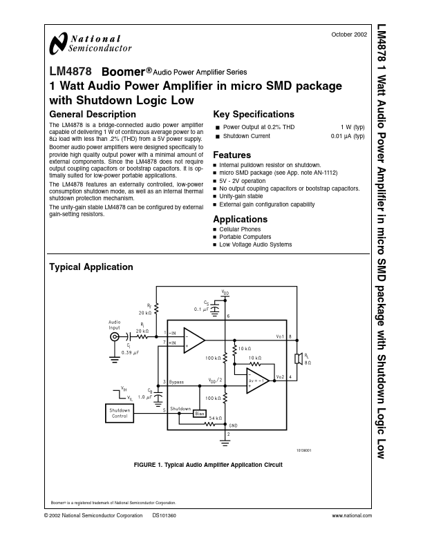 LM4878 National Semiconductor