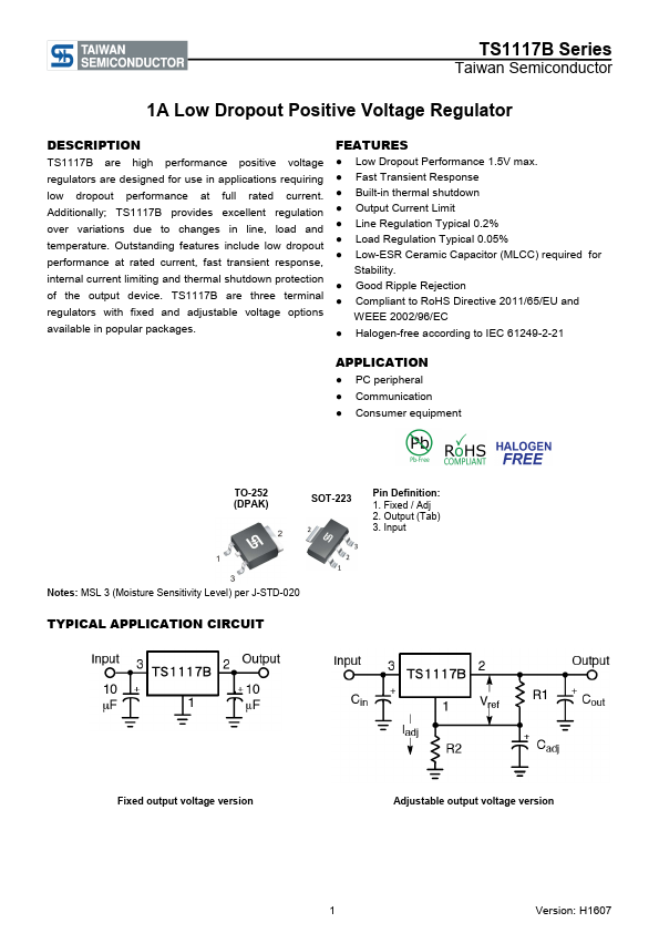 TS1117B Taiwan Semiconductor Company