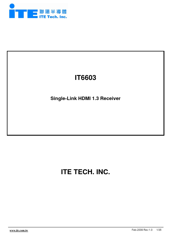 <?=IT6603?> डेटा पत्रक पीडीएफ