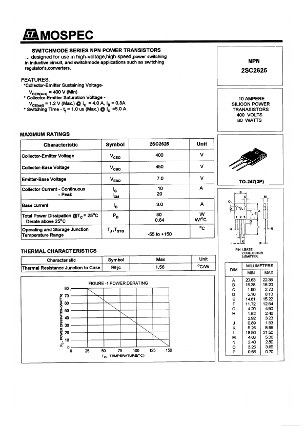 C2625 Mospec Semiconductor
