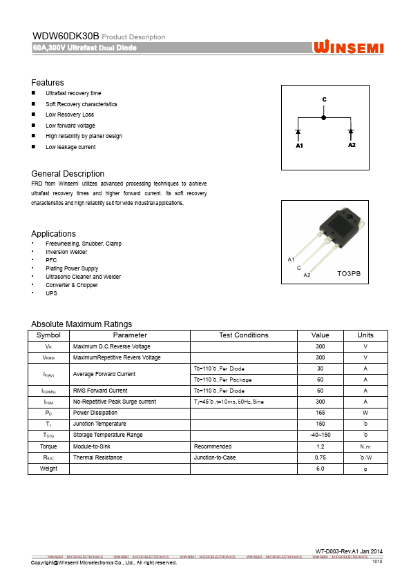 <?=WDW60DK30B?> डेटा पत्रक पीडीएफ