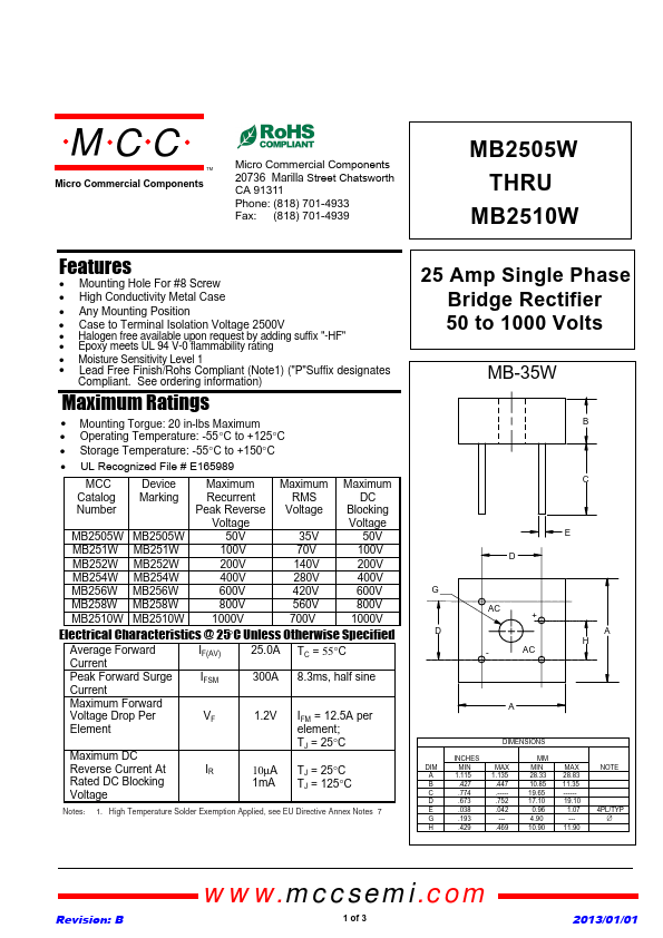 MB258W