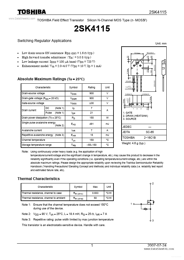 <?=K4115?> डेटा पत्रक पीडीएफ