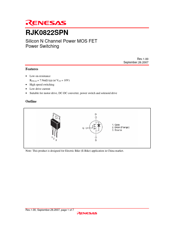 <?=RJK0822SPN?> डेटा पत्रक पीडीएफ