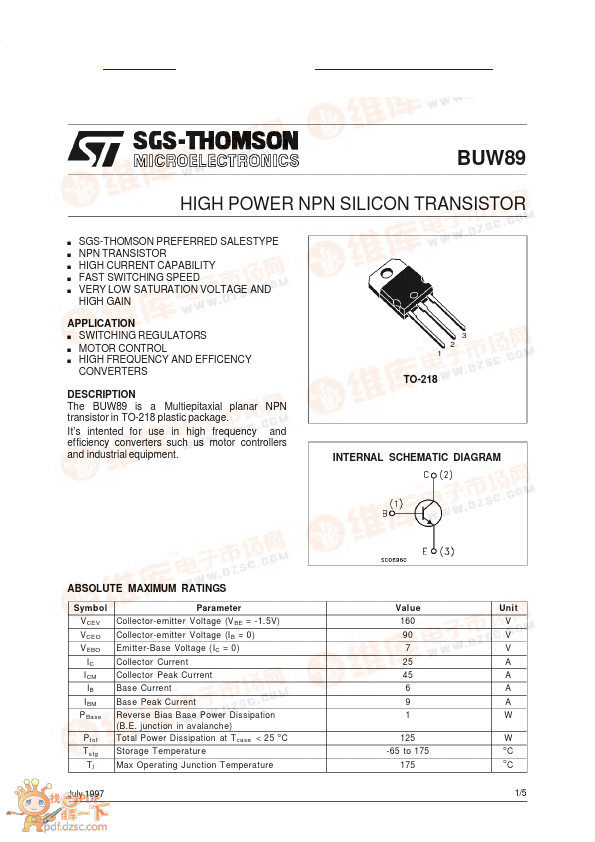 BUW89 SGS-THOMSON