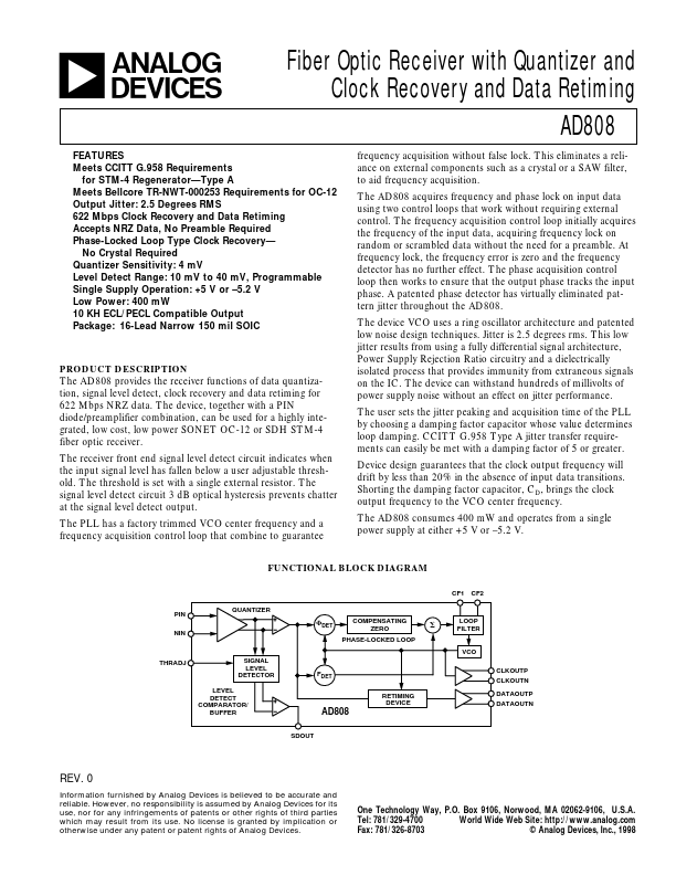 AD808 Analog Devices