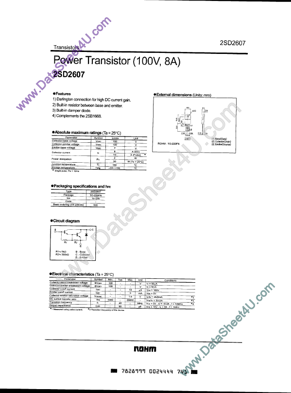 <?=2SD2607?> डेटा पत्रक पीडीएफ