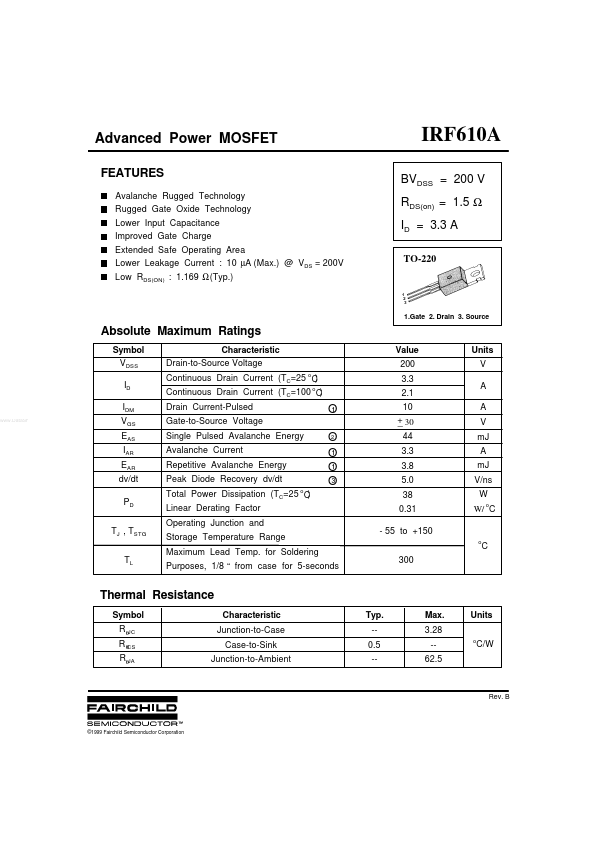 IRF610A Fairchild Semiconductor