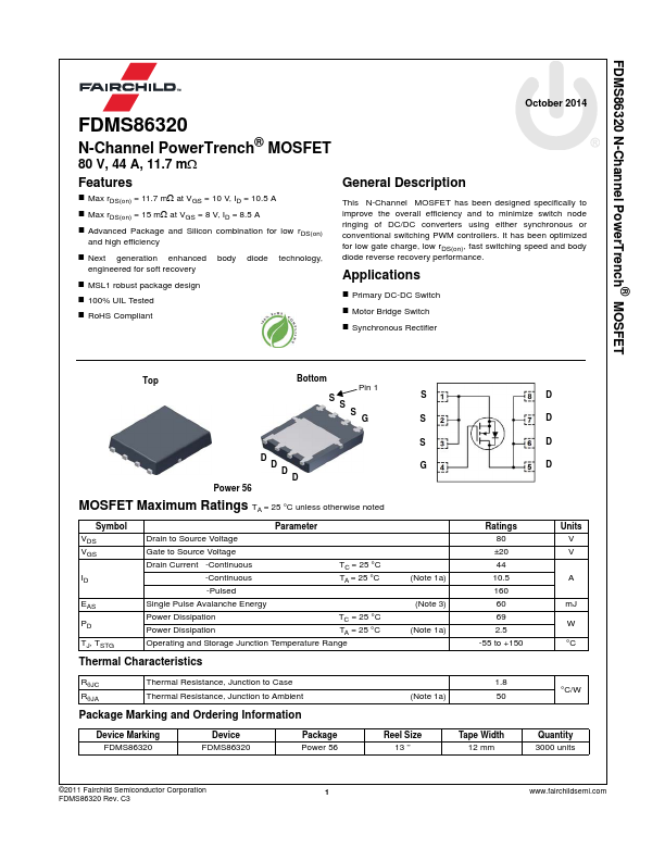 FDMS86320 Fairchild Semiconductor