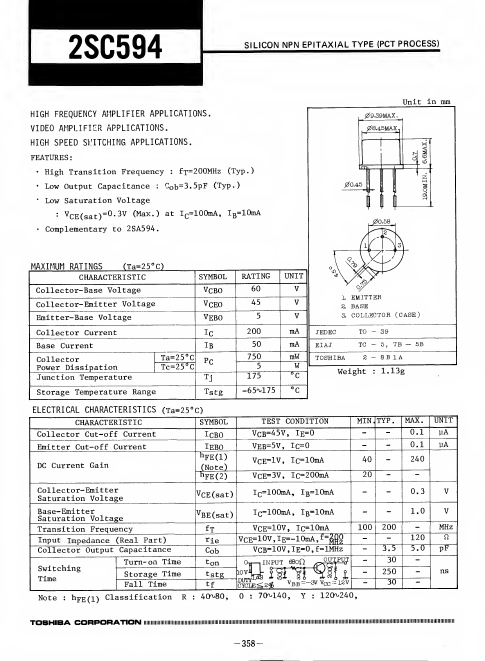 2SC594 Toshiba