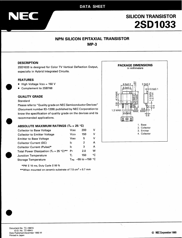 2SD1033 NEC