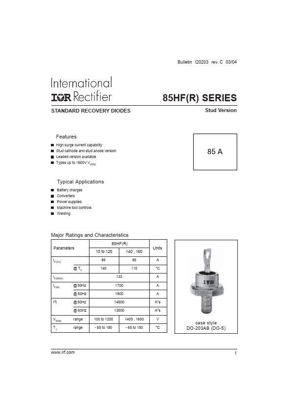 85HFR140 International Rectifier