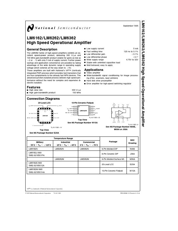 LM6162 National Semiconductor