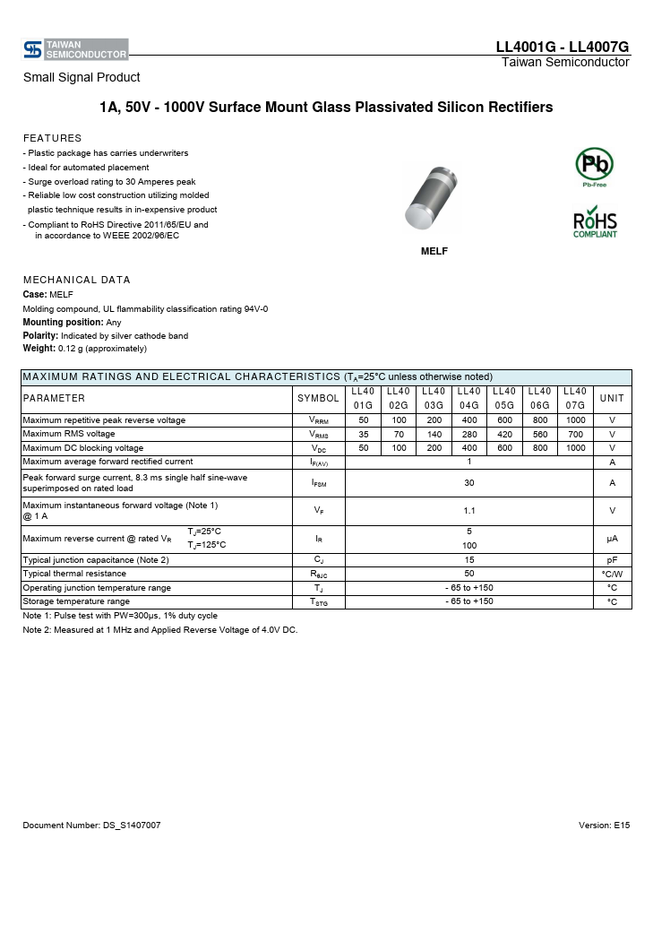 LL4002G Taiwan Semiconductor