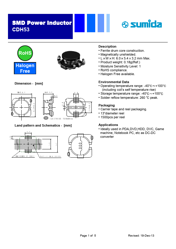 <?=CDH53NP-820JC?> डेटा पत्रक पीडीएफ