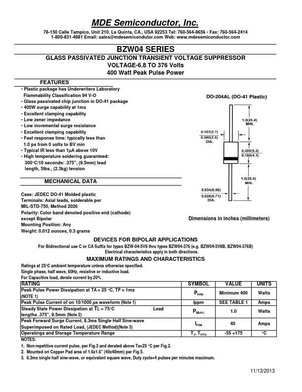 BZW04P26 MDE Semiconductor