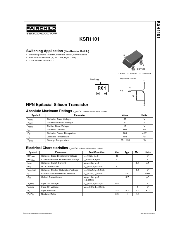 KSR1101 Fairchild Semiconductor