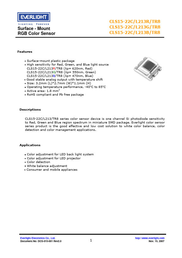 CLS15-22C-L213B-TR8 Everlight