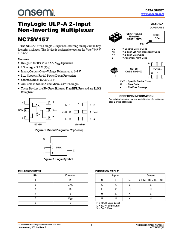 NC7SV157 ON Semiconductor