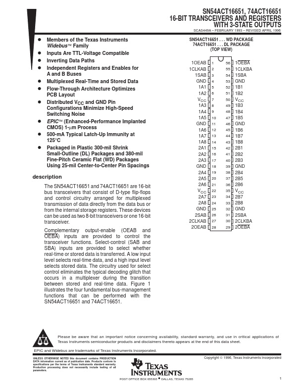 74ACT16651 Texas Instruments