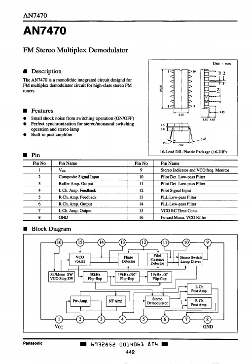 <?=AN7470?> डेटा पत्रक पीडीएफ