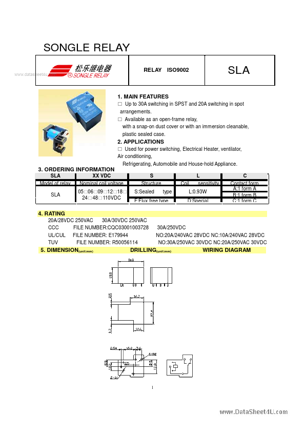 <?=SLA-05VDC-F-D-B?> डेटा पत्रक पीडीएफ