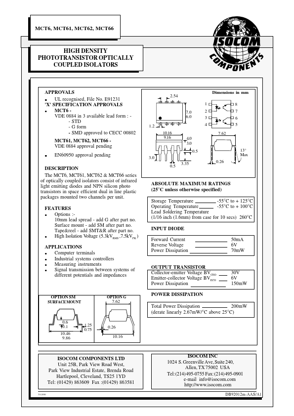 MCT6 ISOCOM