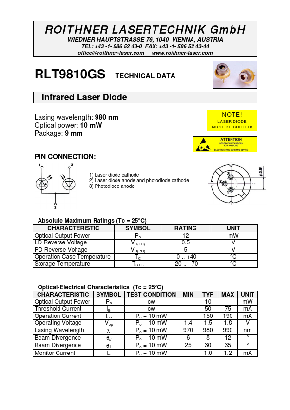 RLT9810GS Roithner LaserTechnik