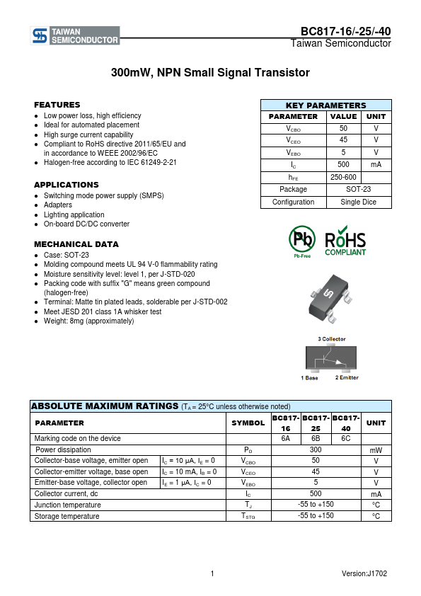 BC817-40 Taiwan Semiconductor