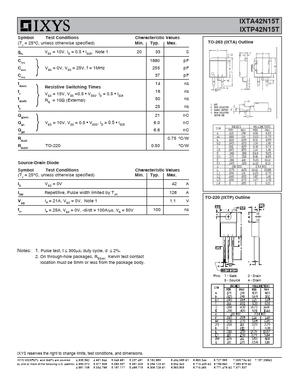 IXTA42N15T