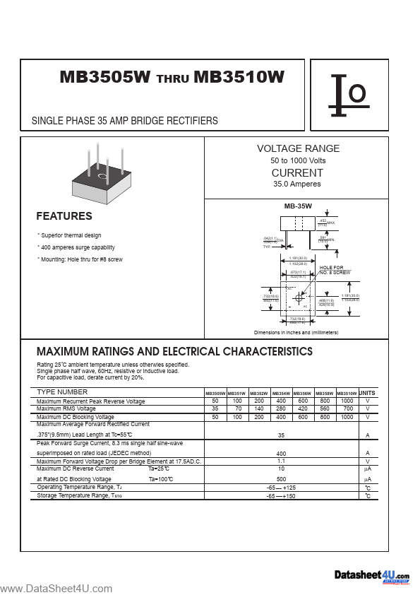 <?=MB3510W?> डेटा पत्रक पीडीएफ