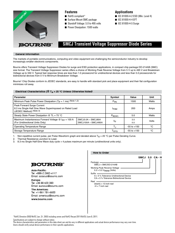 SMCJ40A BOURNS