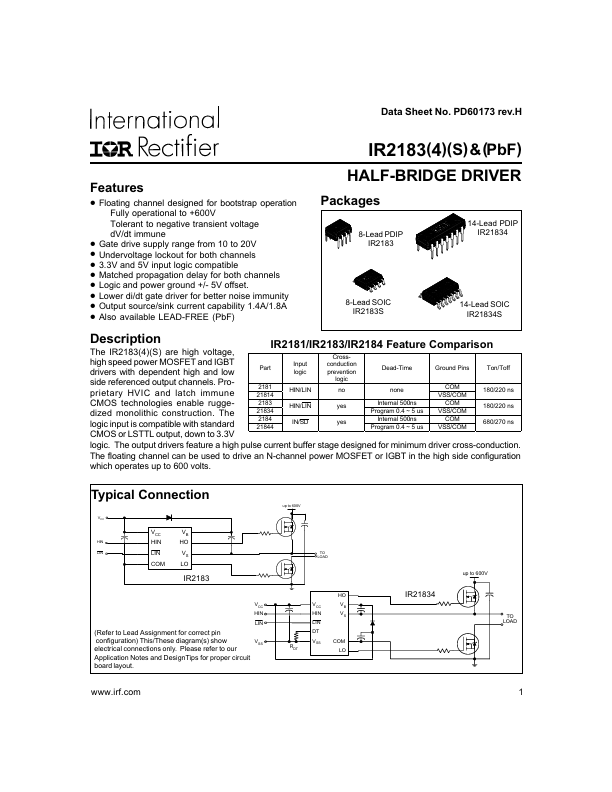 IR21834S International Rectifier