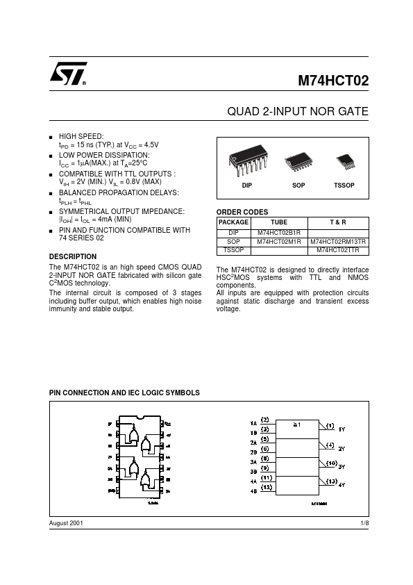 M74HCT02 ST Microelectronics